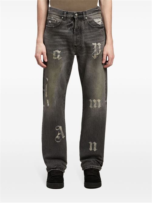 Jeans ampi con applicazione PALM ANGELS | PMYA041F24DEN0011010